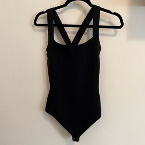 Abercrombie & Fitch Black Sweater Criss Cross Back Bodysuit